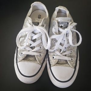 Silver Glitter Converse Size 6